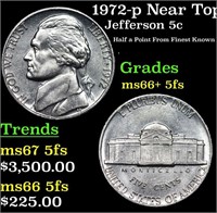 1972-p Jefferson Nickel Near Top Pop! 5c Graded GE