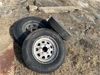 (3) Various Size Trailer Tires and Wheels
