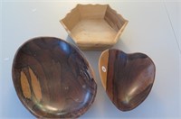 3 Wooden Bowls