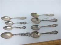 8 Sterling spoons including My Old Kentucky Home