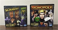 Monopoly and Sorry villains boardgames