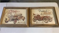 Framed Chrysler & Packard Lithographs
