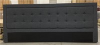 Resident King Grey Button Fabric Bed Frame