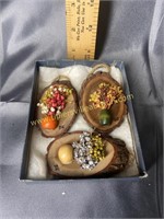 Vintage dried flower Christmas ornaments