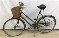 NW) ANTIQUE BICYCLE, WITH BASKET,WITH A LITTLE TLC