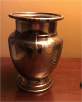 Restoration Hardware Metal Vase 6” H x 4” R