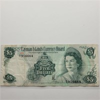 1974 CAYMEN ISLAND 5 DOLLAR NOTE