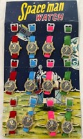 Vintage Carded Display of Space Watches
