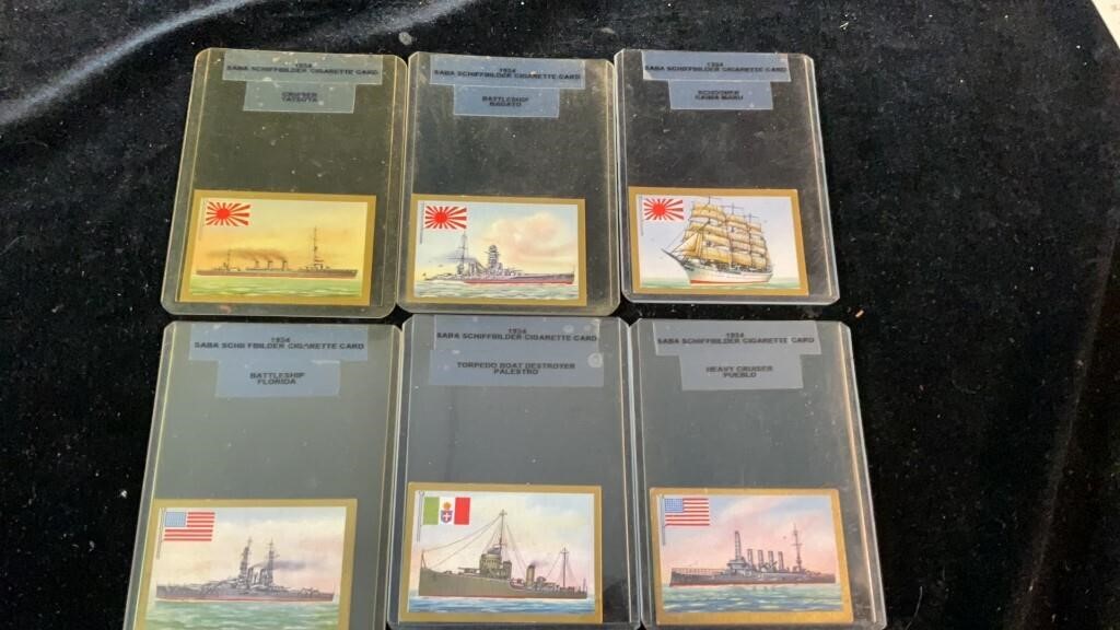6 Vintage SABA Schiffbuilder Cigarette Cards