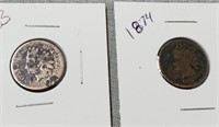 1863 & 1874 Indian Head Pennies