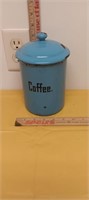 Blue Enamel Coffee Container