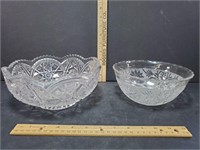 2 Cut Glass Serving Bowls