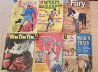 Western Vintage Comic Books, Fury , Wagon Train