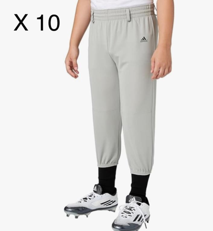 1 LOT: (10) GREY YOUTH ADIDAS PULL-UP PANT W/