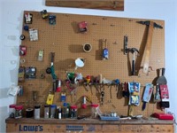 Pegboard and Contents- see notes