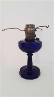 ALADDIN COBALT BLUE GLASS OIL LAMP