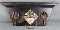 Large Wooden Wall Hanging Mantle Piece