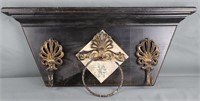 Large Wooden Wall Hanging Mantle Piece