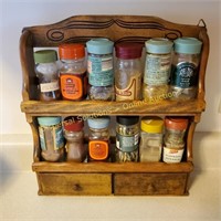 Spice Rack & Vintage Glass Bottles