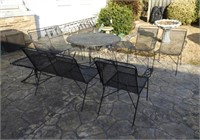 10pc black Saltarini style patio furniture lot: