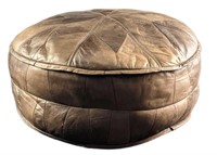 Vintage Leather Pouf Floor Cushion