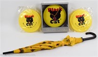 Black Cat Firecrackers Clock Frisbee & Umbrella