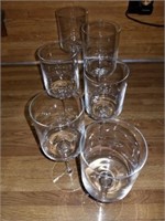 SET OF CRYSTAL GLASSES-- 4 SMALL 2 LARGE