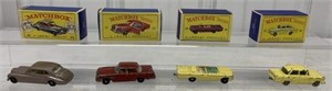 Matchbox #39, #44, #45, and #53 with boxes