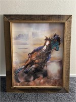 20"x24" WESTERN RODEO COWGIRL HORSE PICTURE