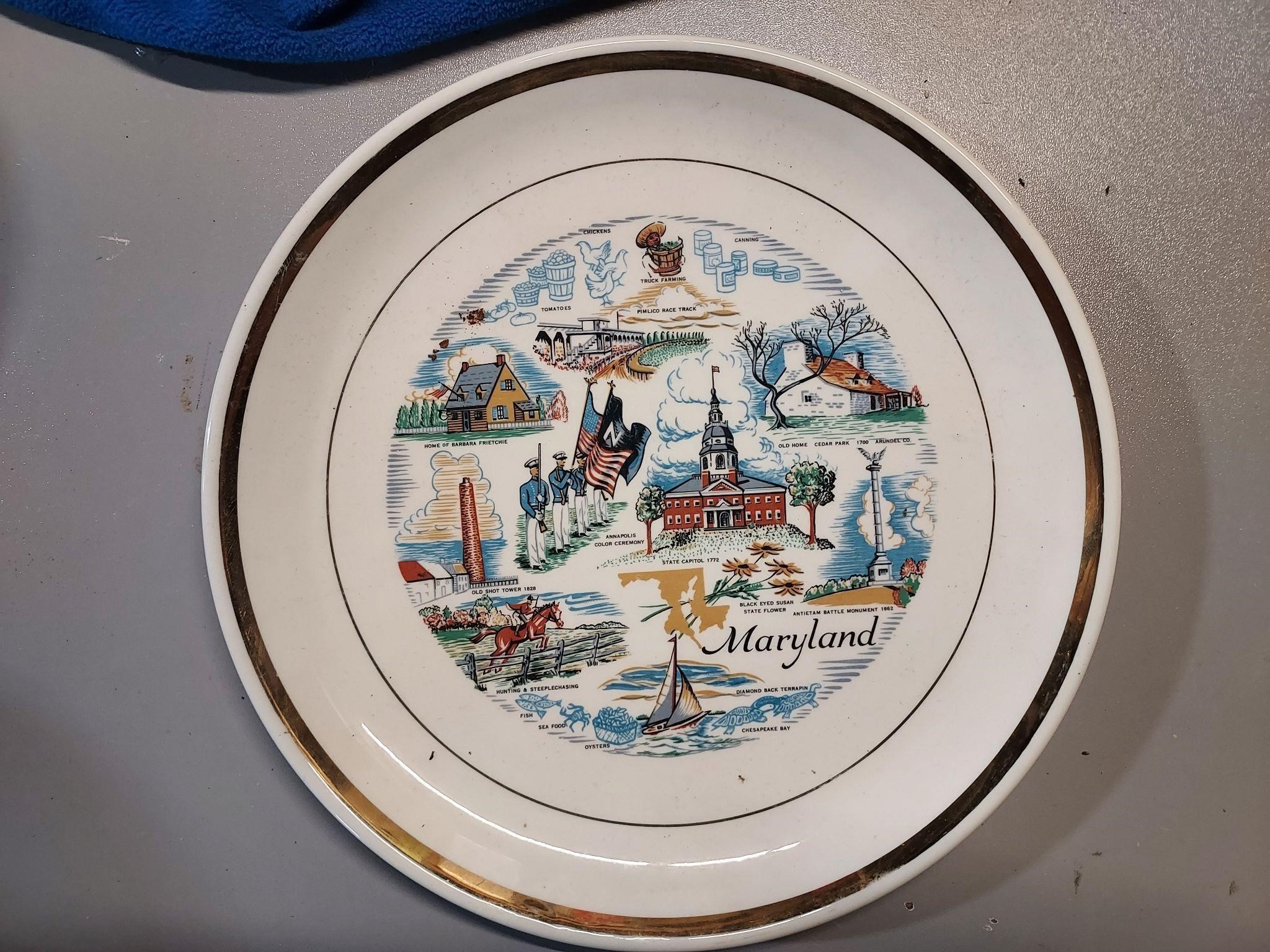 Vintage MARYLAND SHEFFIELD POTTERY Wall  Plate