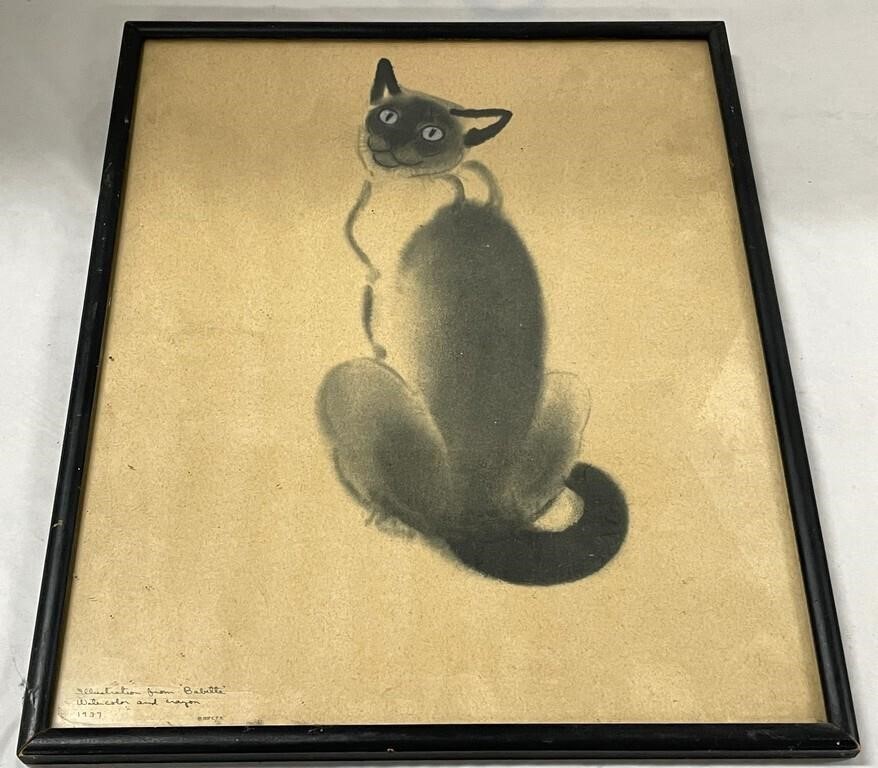 Vintage Cat Babette Illustration