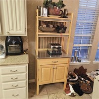 Nice Wood & Stainless Top Bakers Rack Shelf NOTES