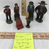 Vintage cast iron Amish figures