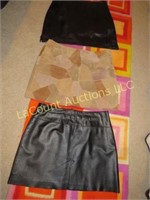 3 leather mini skirts suede apx sz 8