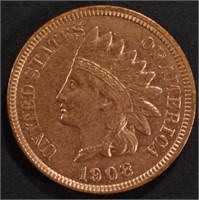 1908 INDIAN CENT BU RED, CLEANED