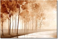 Forest Wall Art Decor Painting  Brown Tree Canvas