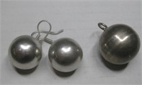 Sterling Silver Bell Pendant & Bell Earrings