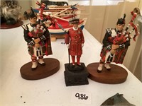 Scottish pipers: Red Fraser and Cameron, and