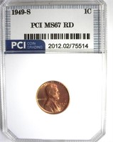 1949-S Cent MS67 RD LISTS $225