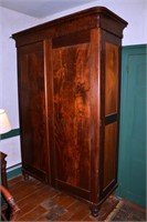 Ca. 1840 mahogany two door armoire, 21x55x87"h