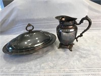 Oneida Silverplated Chafing Dish & Pitcher