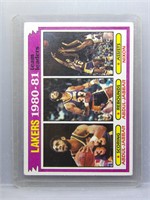 Kareem Abdul Jabbar 1981 Topps Lakers Team Card