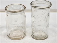 2 Glass Cottage Cheese Jars