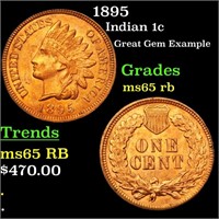 1895 Indian 1c Grades GEM Unc RB