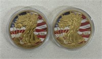 (2) 1oz 1 BOLLOS WALKING LIBERTY COINS