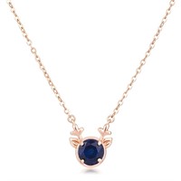 Round 3.88ct Sapphire Reversible Reindeer Necklace