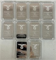 (10) 1oz GERMAN SILVER BARS