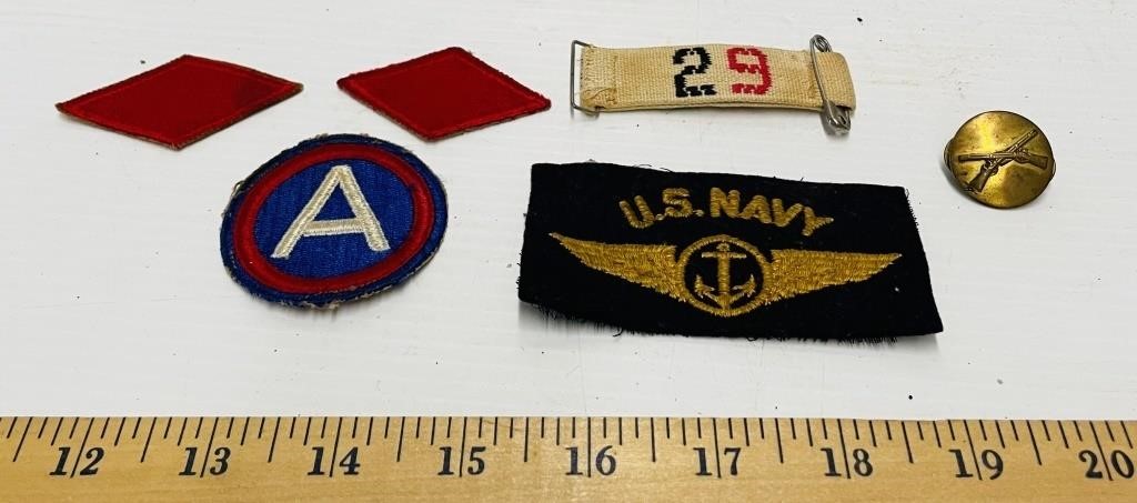 6 Vintage U.S. Navy Pins/Patches