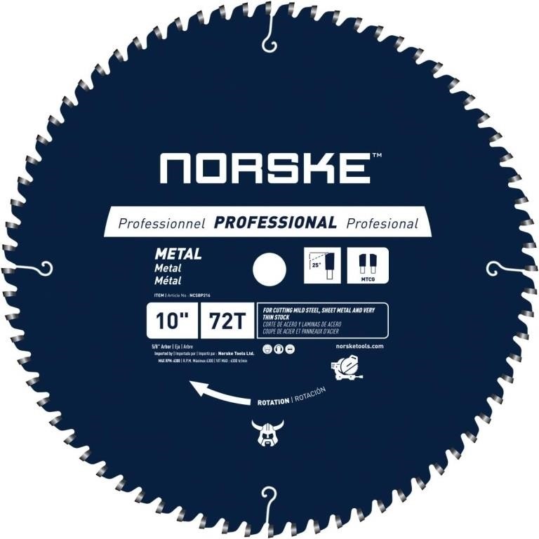 Norske Tools NCSBP216 10 inch 72T Metal Cutting Sa