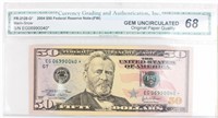 Coin 2004  $50 Federal Reserve Note CGA 68